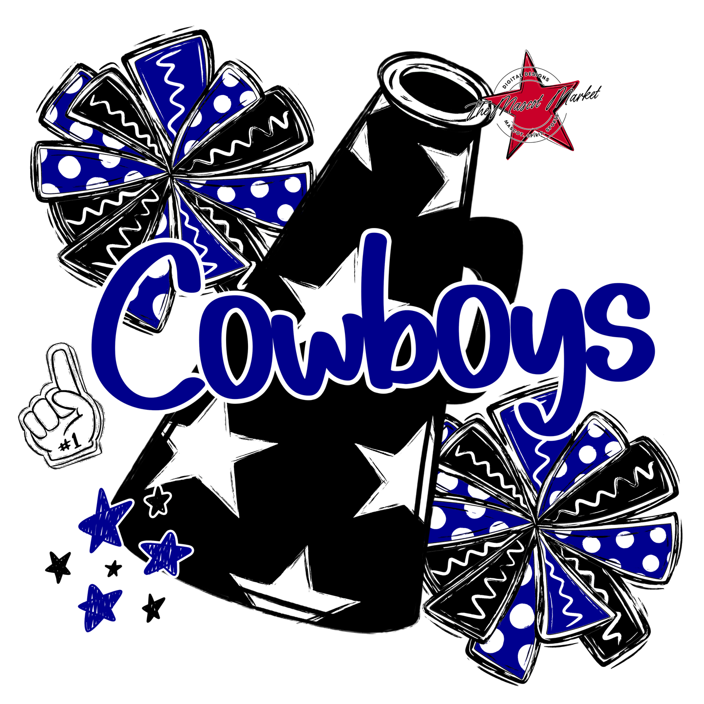 Cowboys Alpha Megaphone Design-Blue
