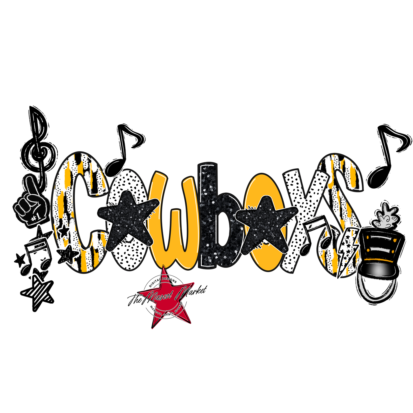 Cowboys Band Scrape-Yellow