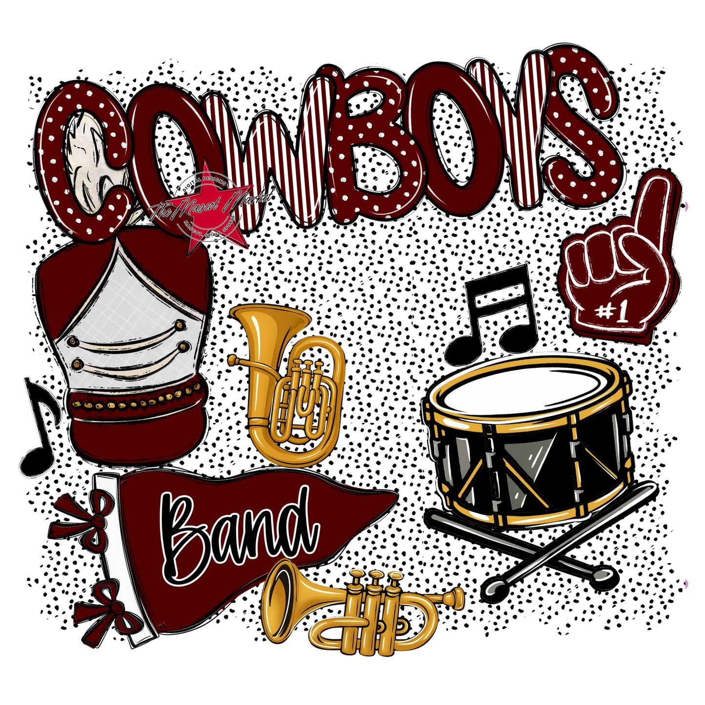 Cowboys Band Spirit-Maroon