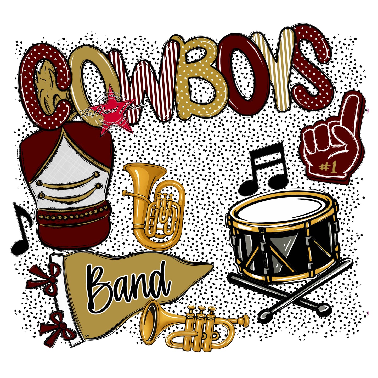 Cowboys Band Spirit-Maroon & Gold