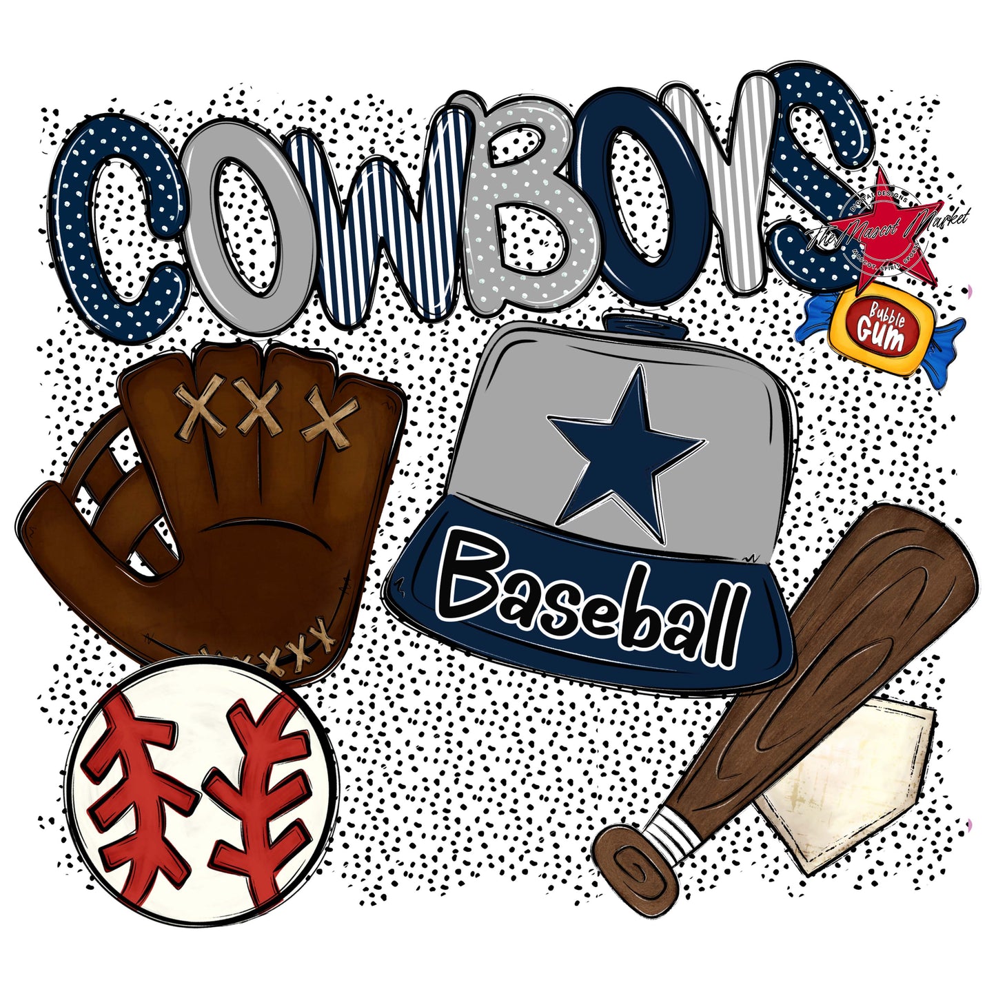 Cowboys Baseball Spirit-Navy & Grey