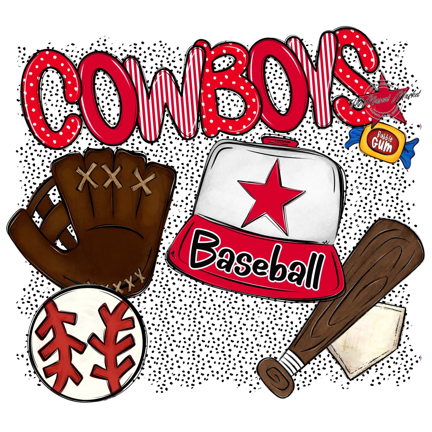 Cowboys Baseball Spirit-Red