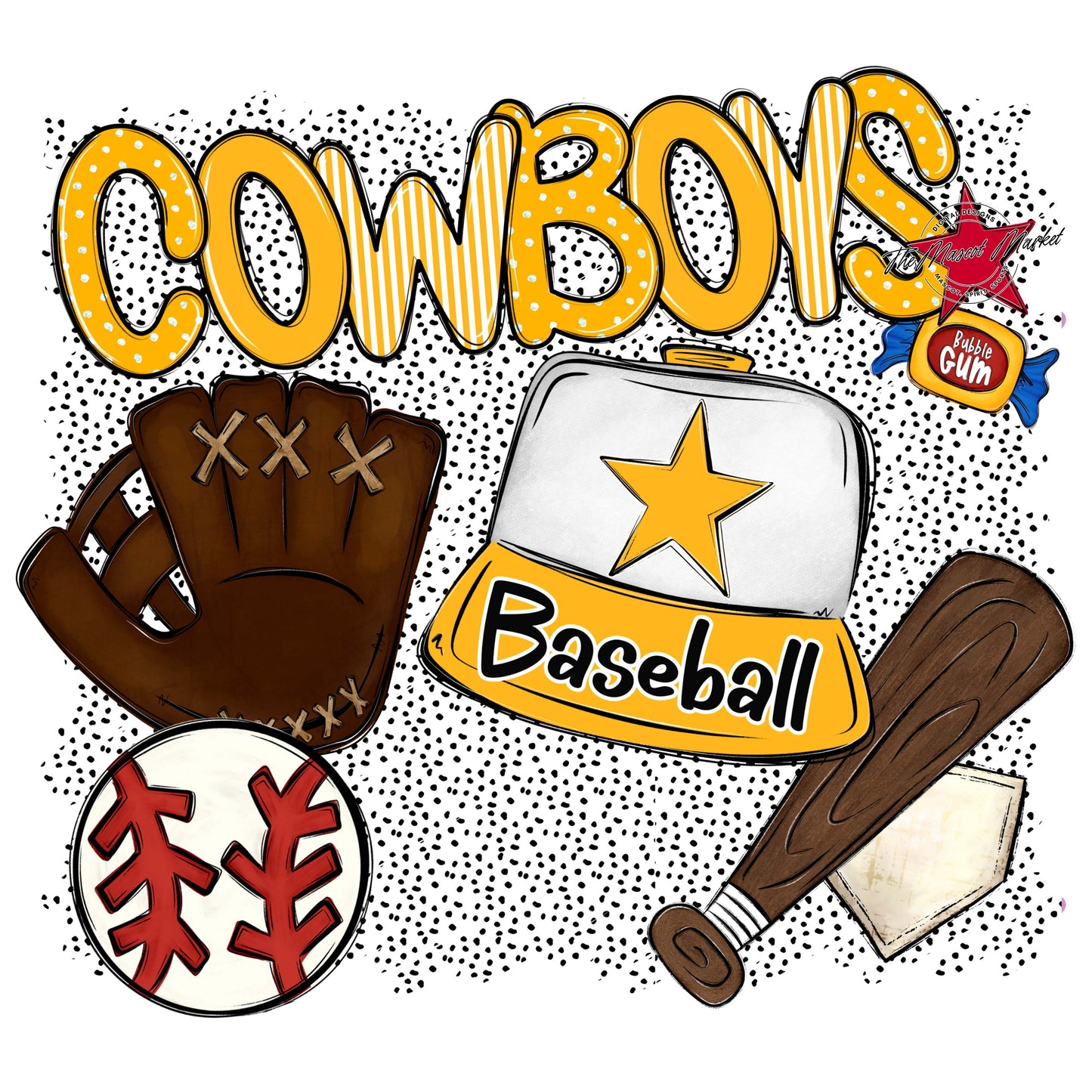 Cowboys Baseball Spirit-Yellow