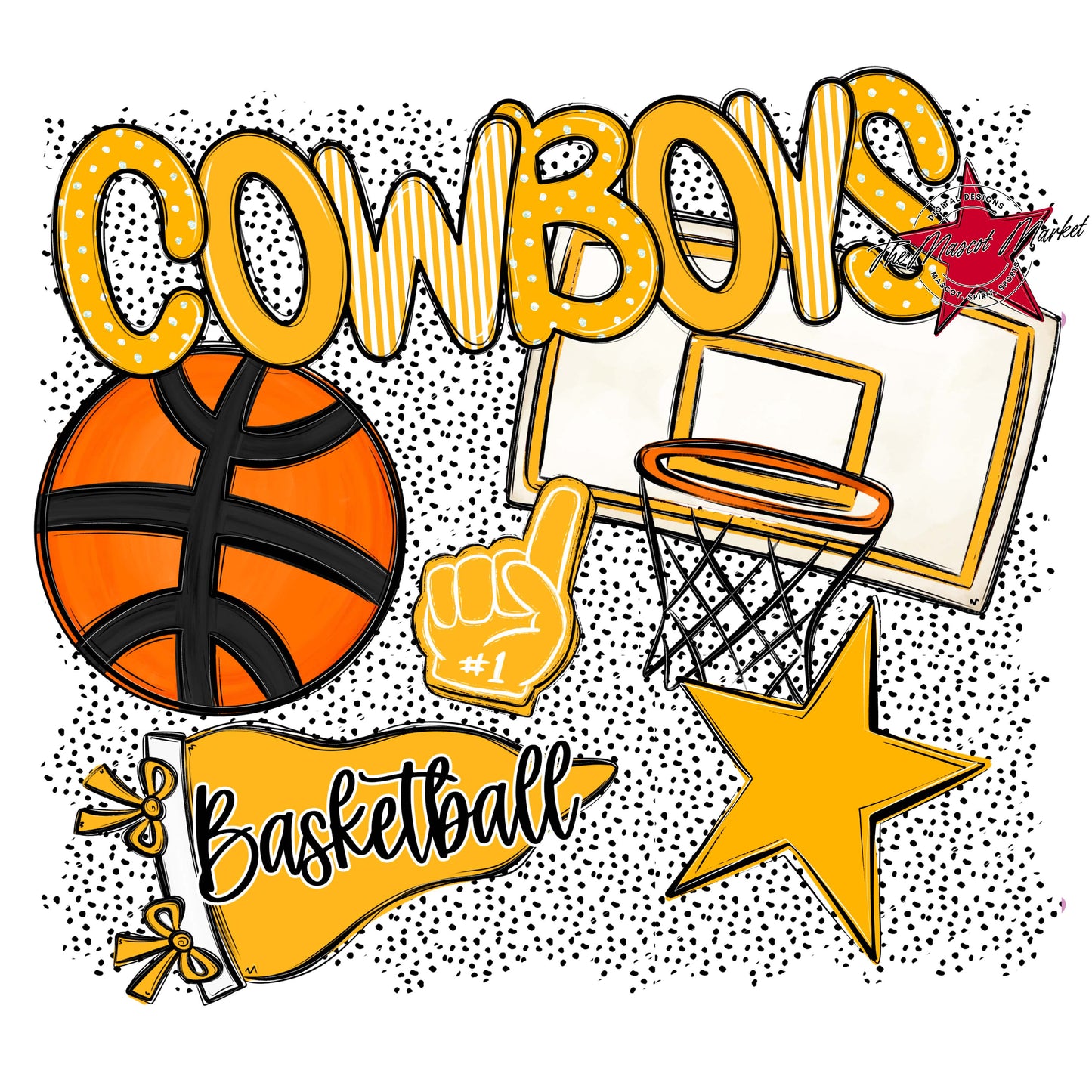Cowboys Basketball Spirit-Yellow