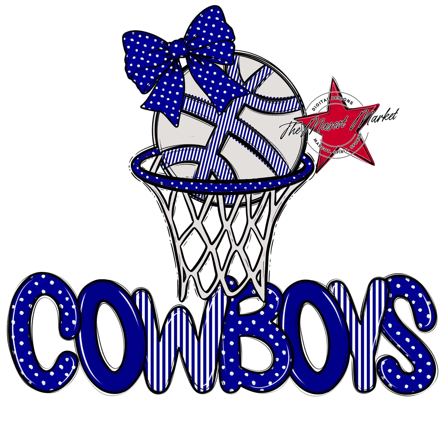 Cowboys Basketball Spirit Design-Blue
