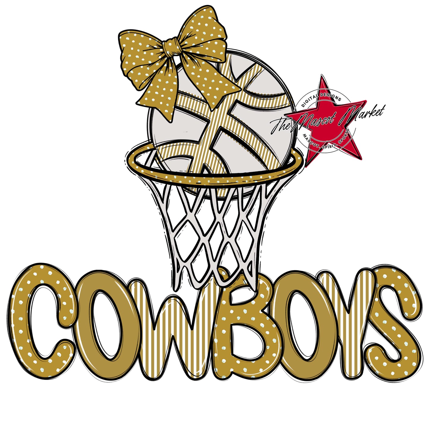 Cowboys Basketball Spirit Design-Gold