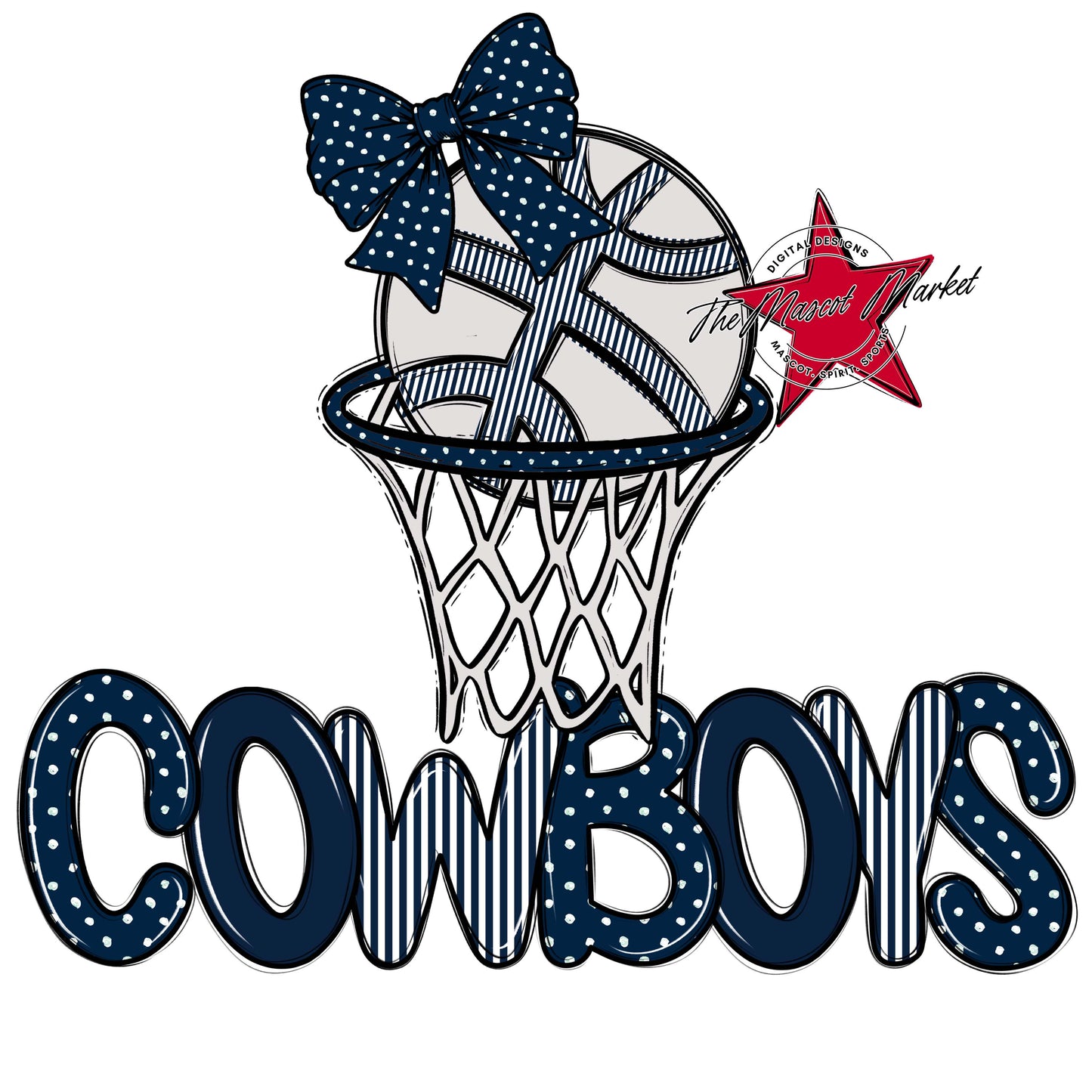 Cowboys Basketball Spirit Design-Navy