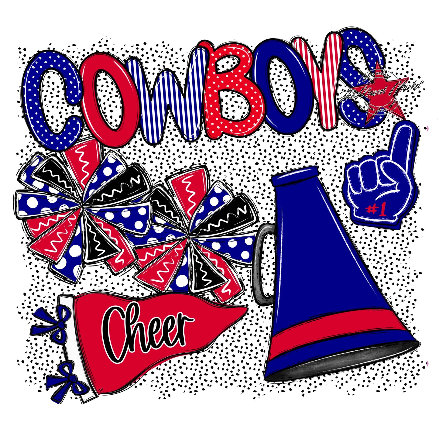 Cowboys Cheer Spirit-Blue & Red