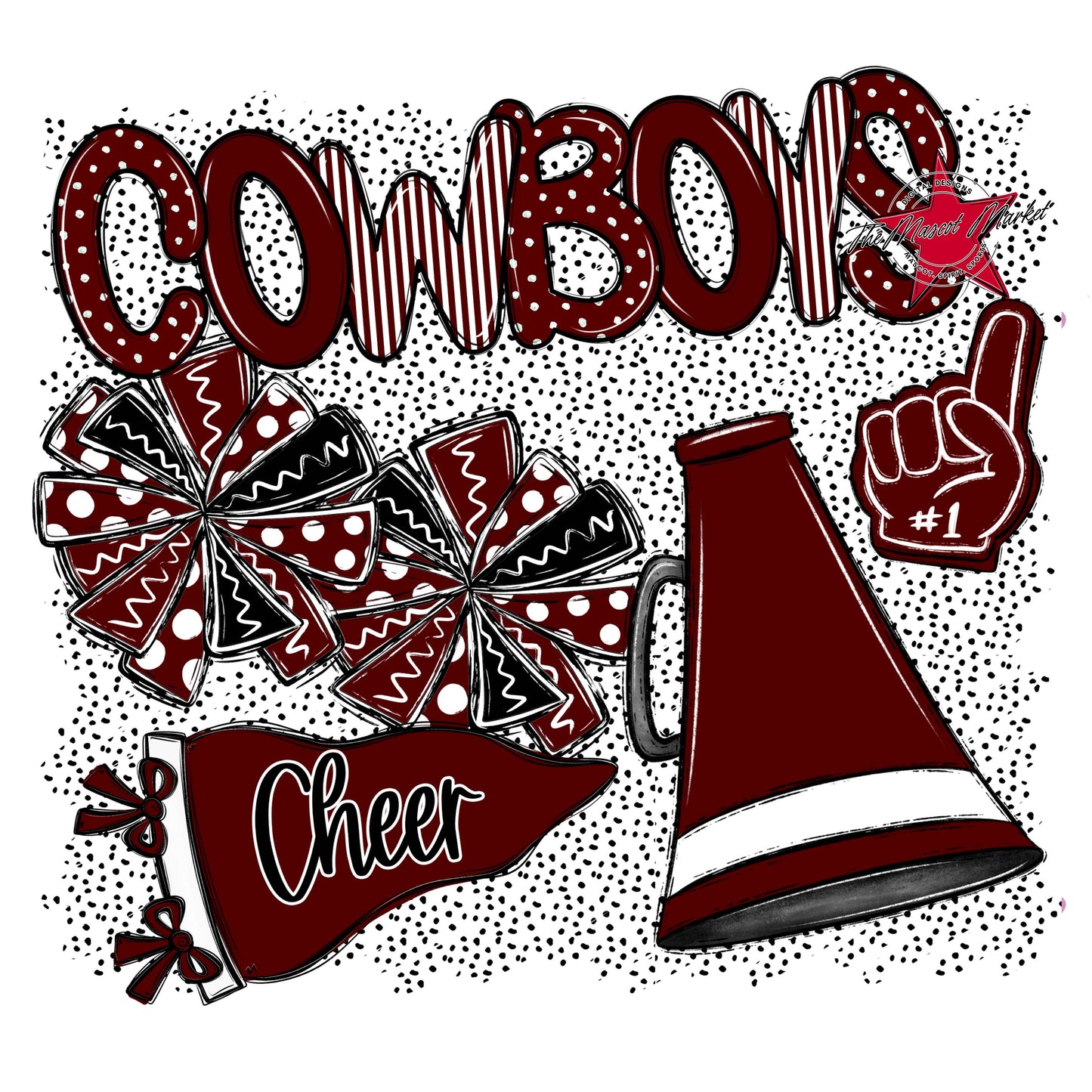 Cowboys Cheer Spirit-Maroon