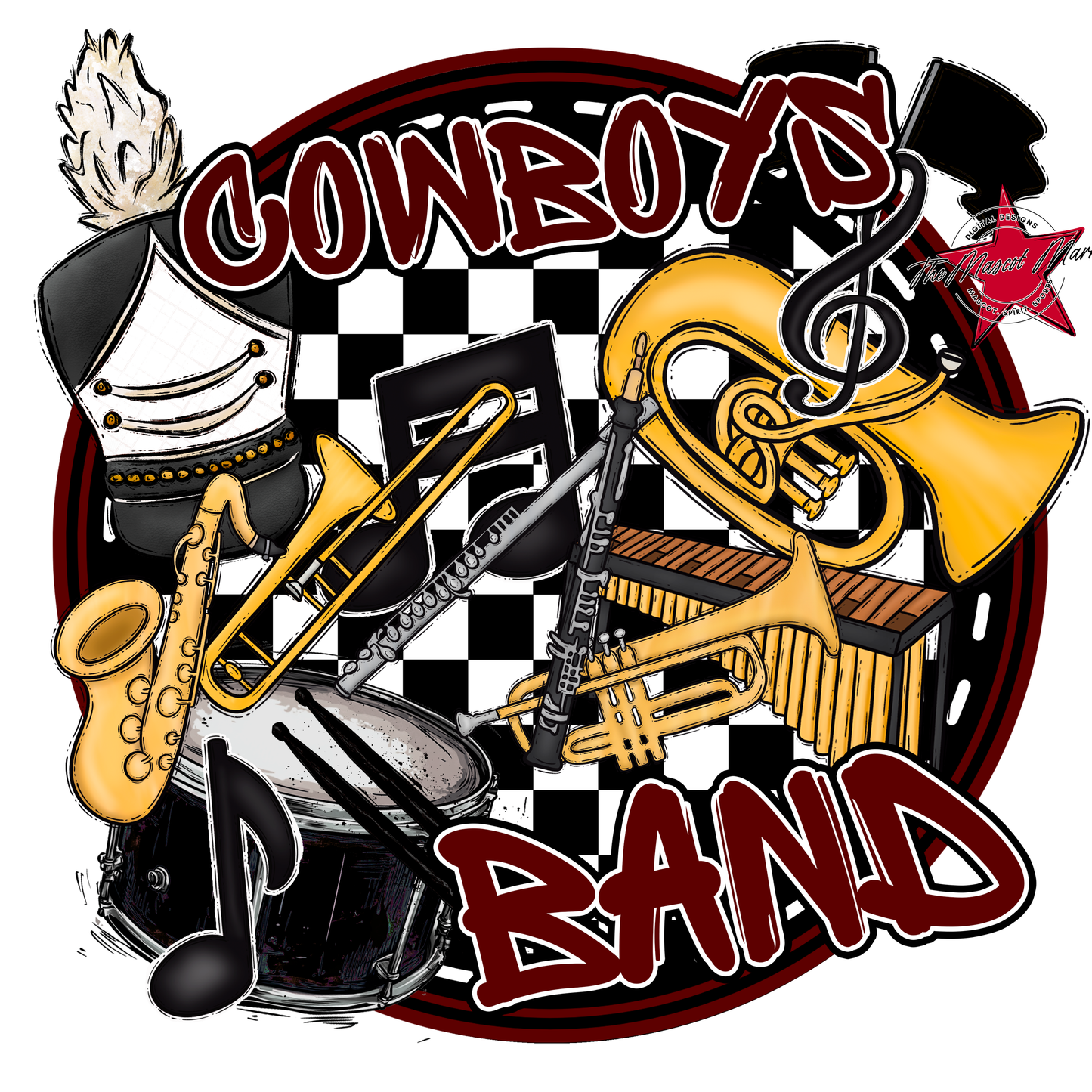 Cowboys Circle Band Design-Maroon