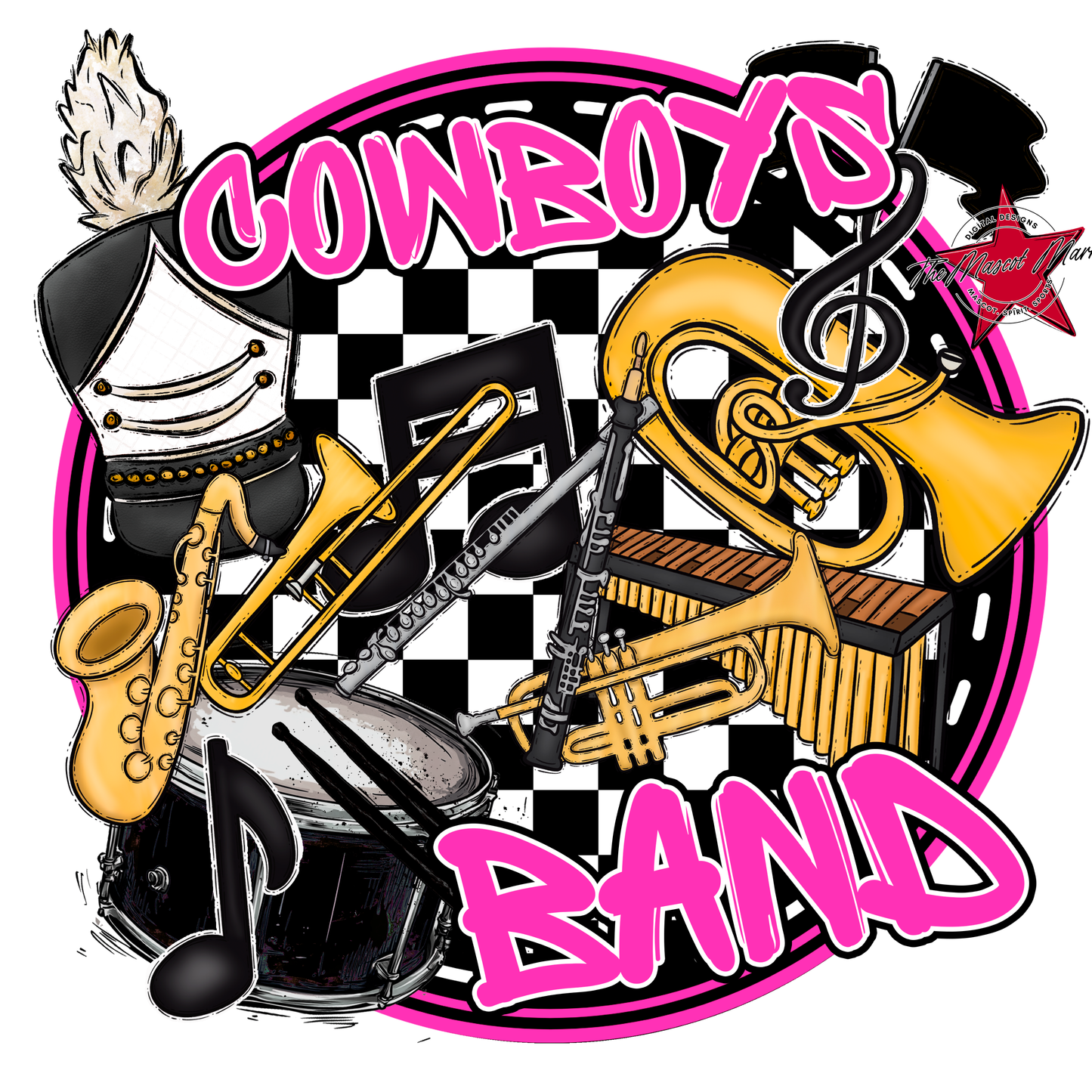 Cowboys Circle Band Design-Pink