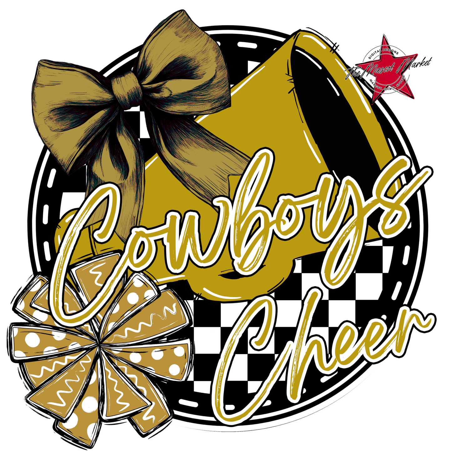 Cowboys Circle Cheer Design-Gold