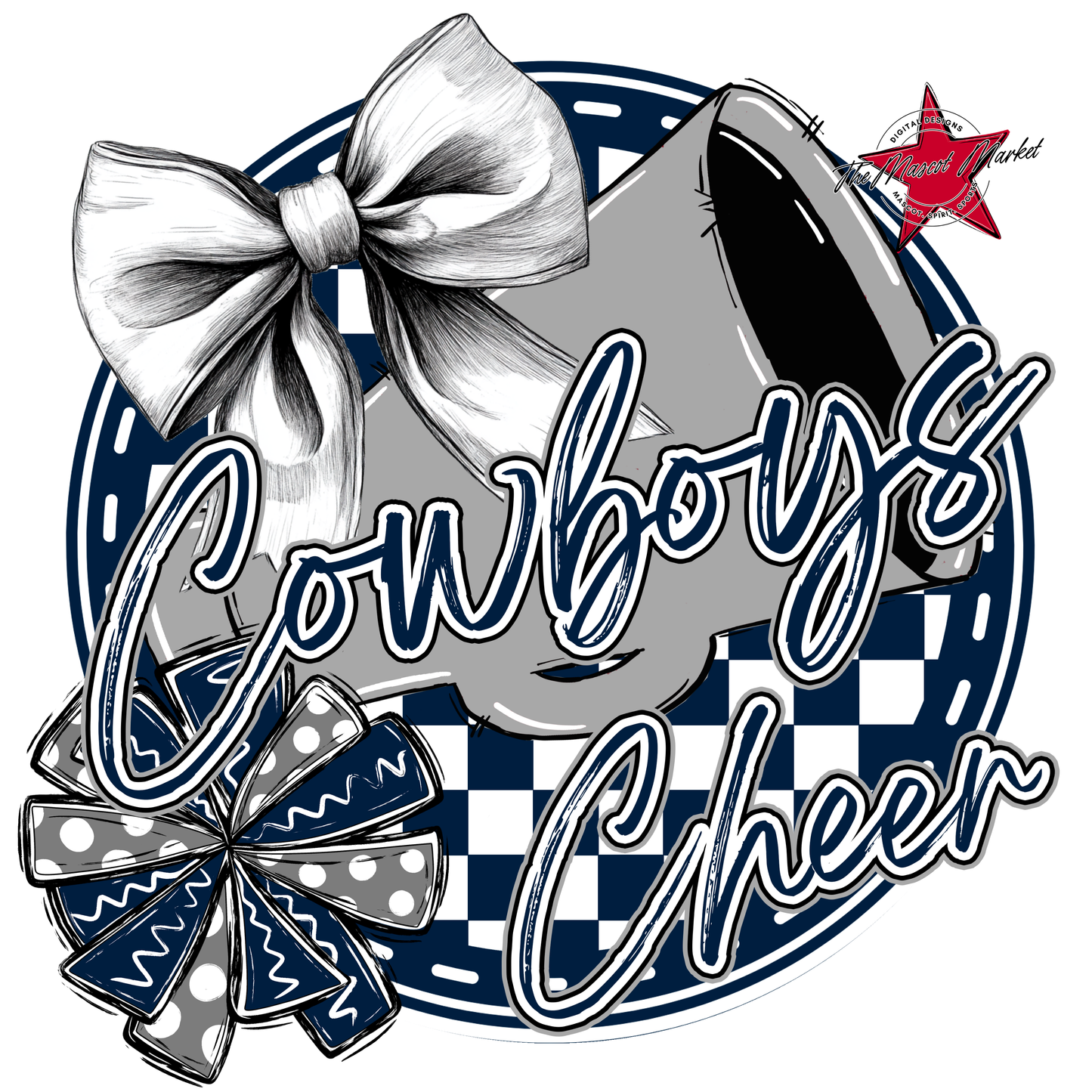 Cowboys Circle Cheer Design-Navy-Grey