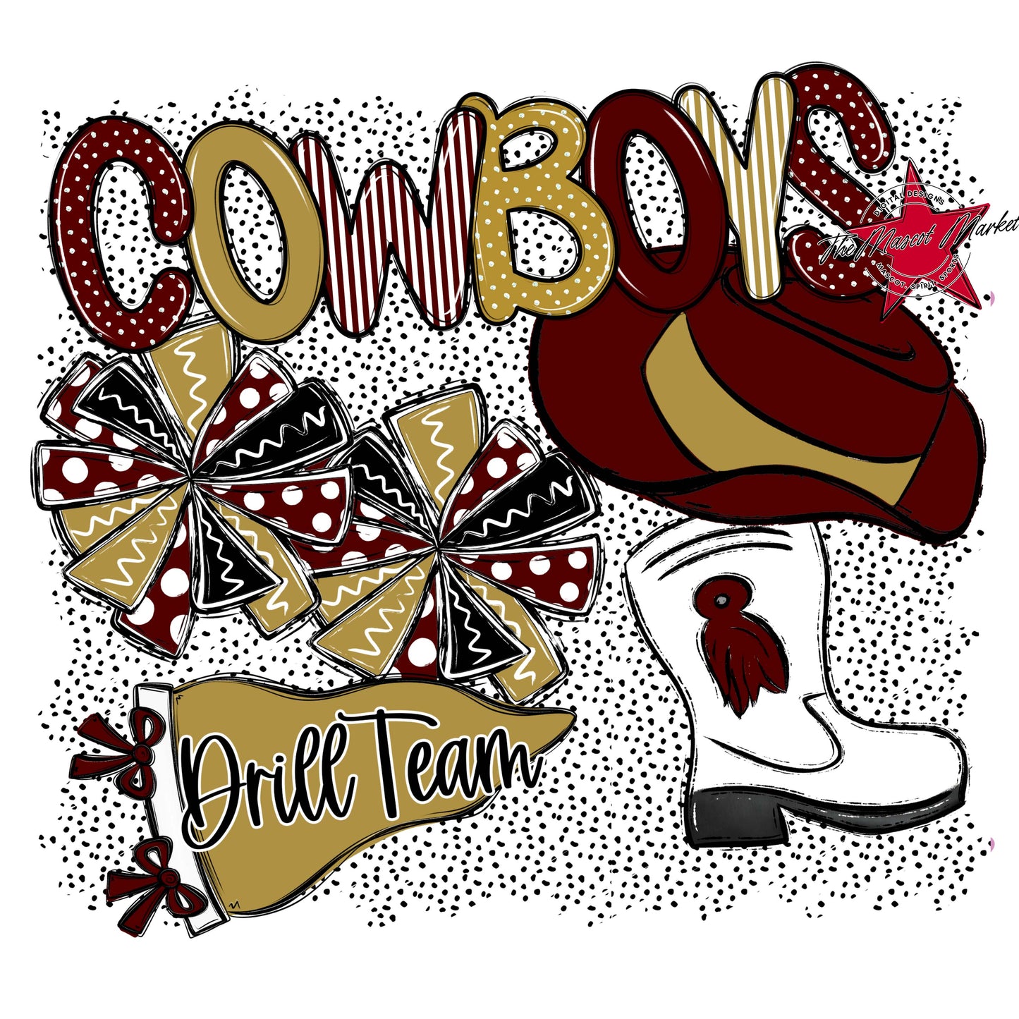 Cowboys Drillteam Spirit-Maroon & Gold