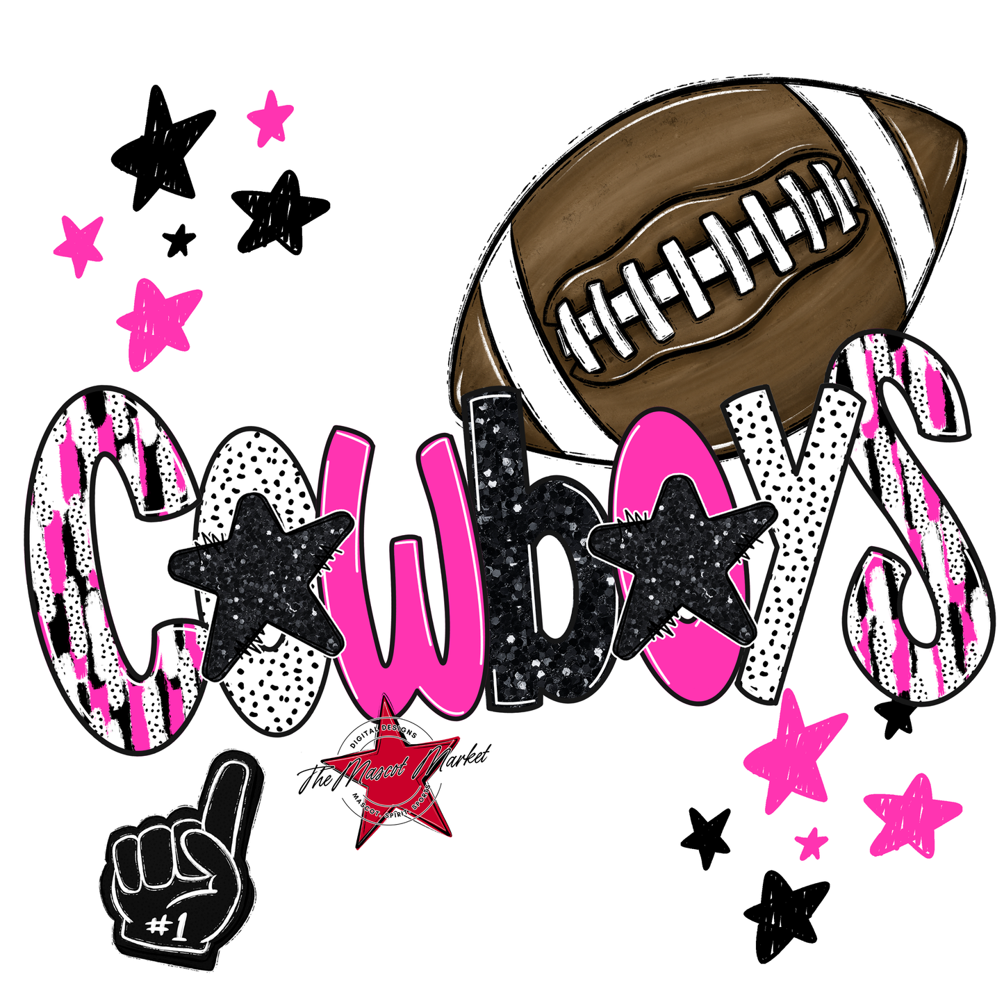 Cowboys Football Scrape-Pink