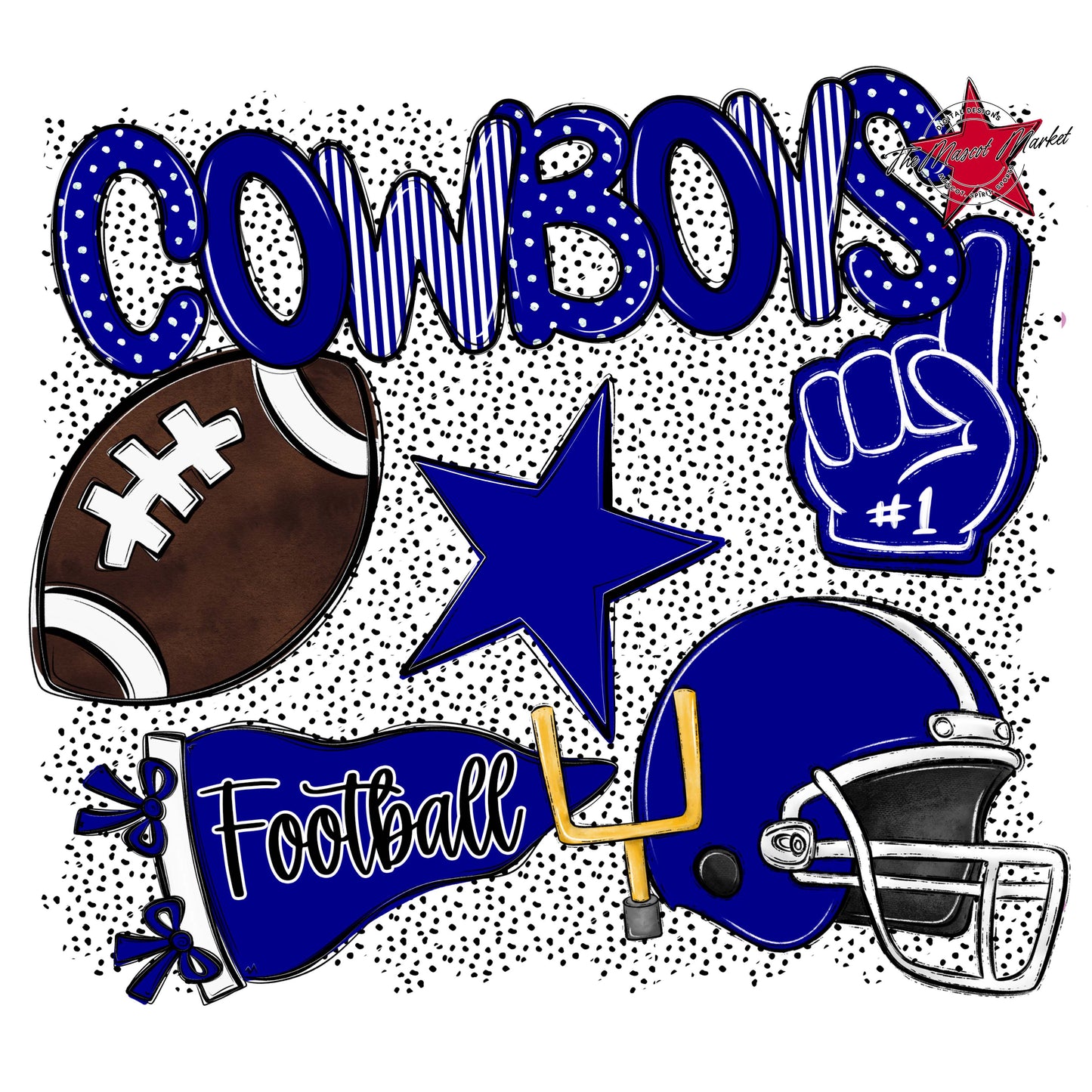 Cowboys Football Spirit-Blue