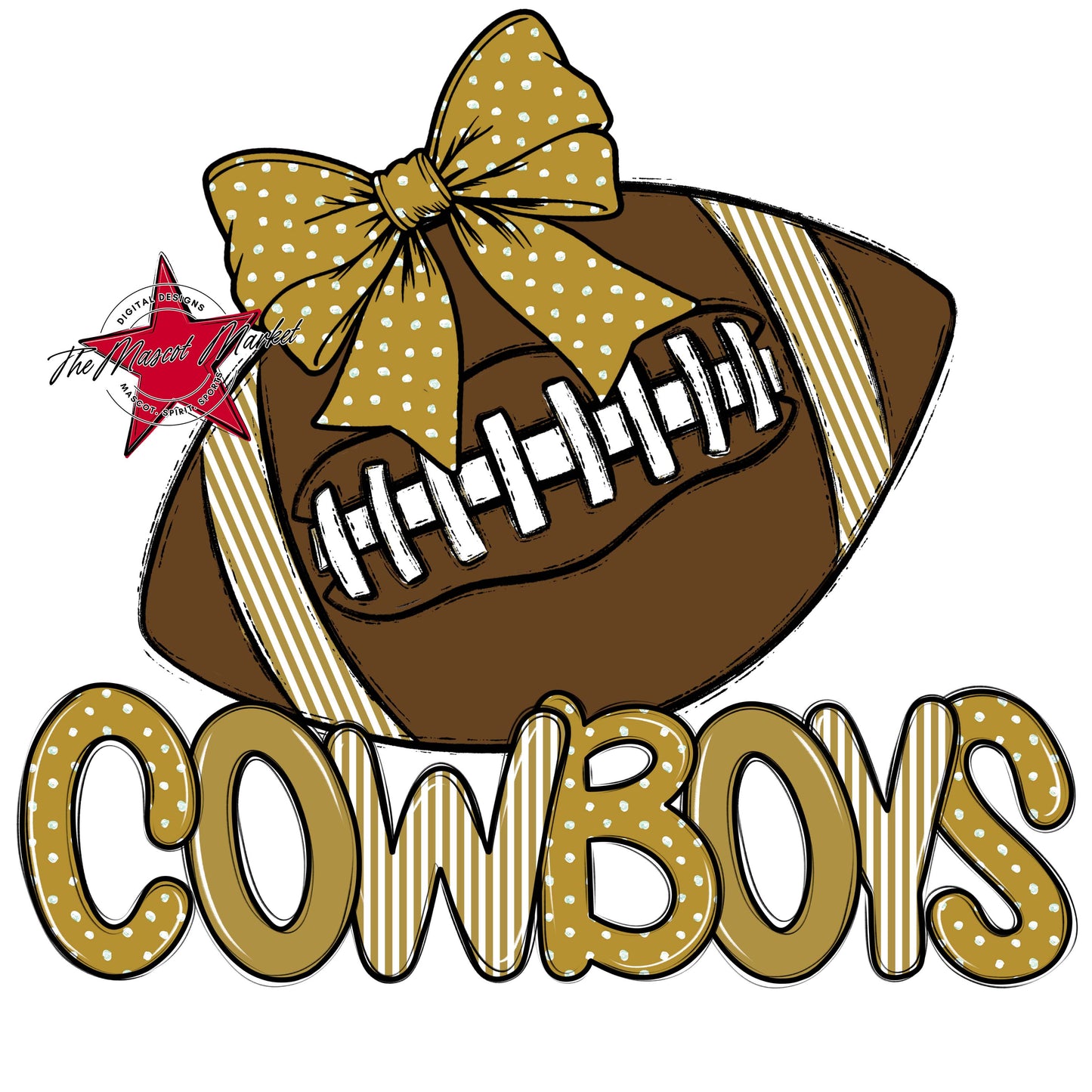 Cowboys Football Spirit Design-Gold