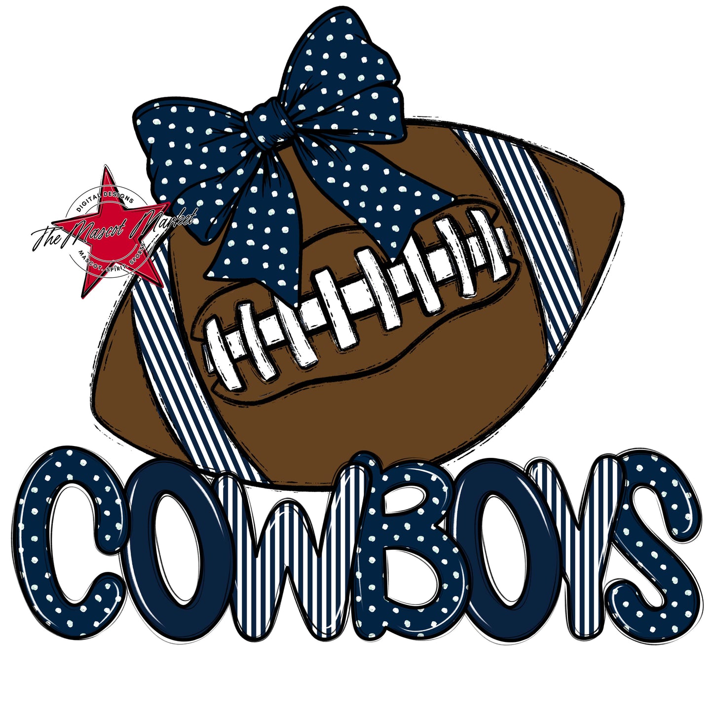 Cowboys Football Spirit Design-Navy