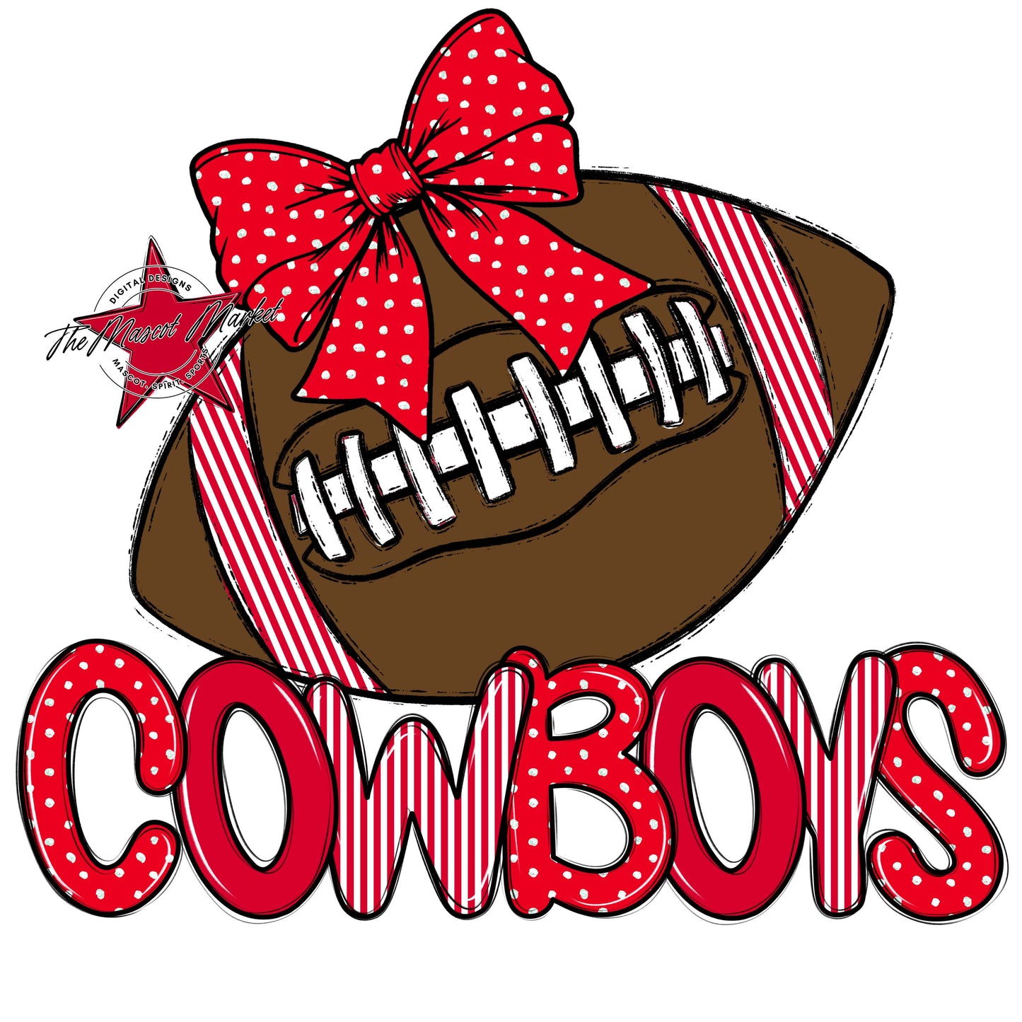 Cowboys Football Spirit Design-Red