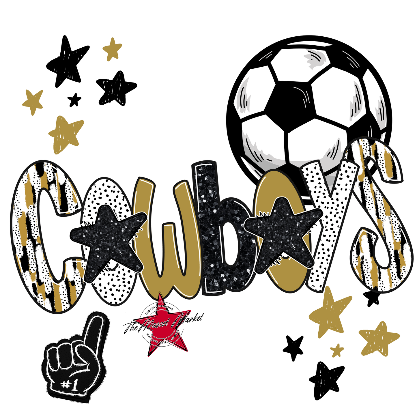 Cowboys Soccer Scrape-Gold