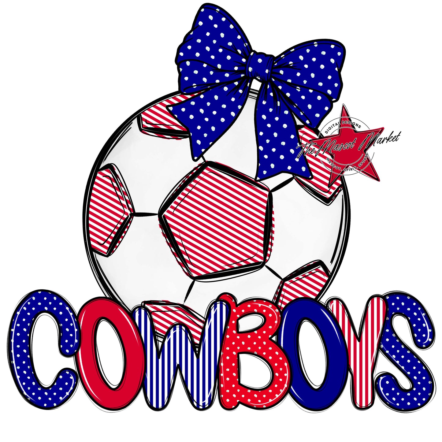 Cowboys Soccer Spirit Design-Blue & Red