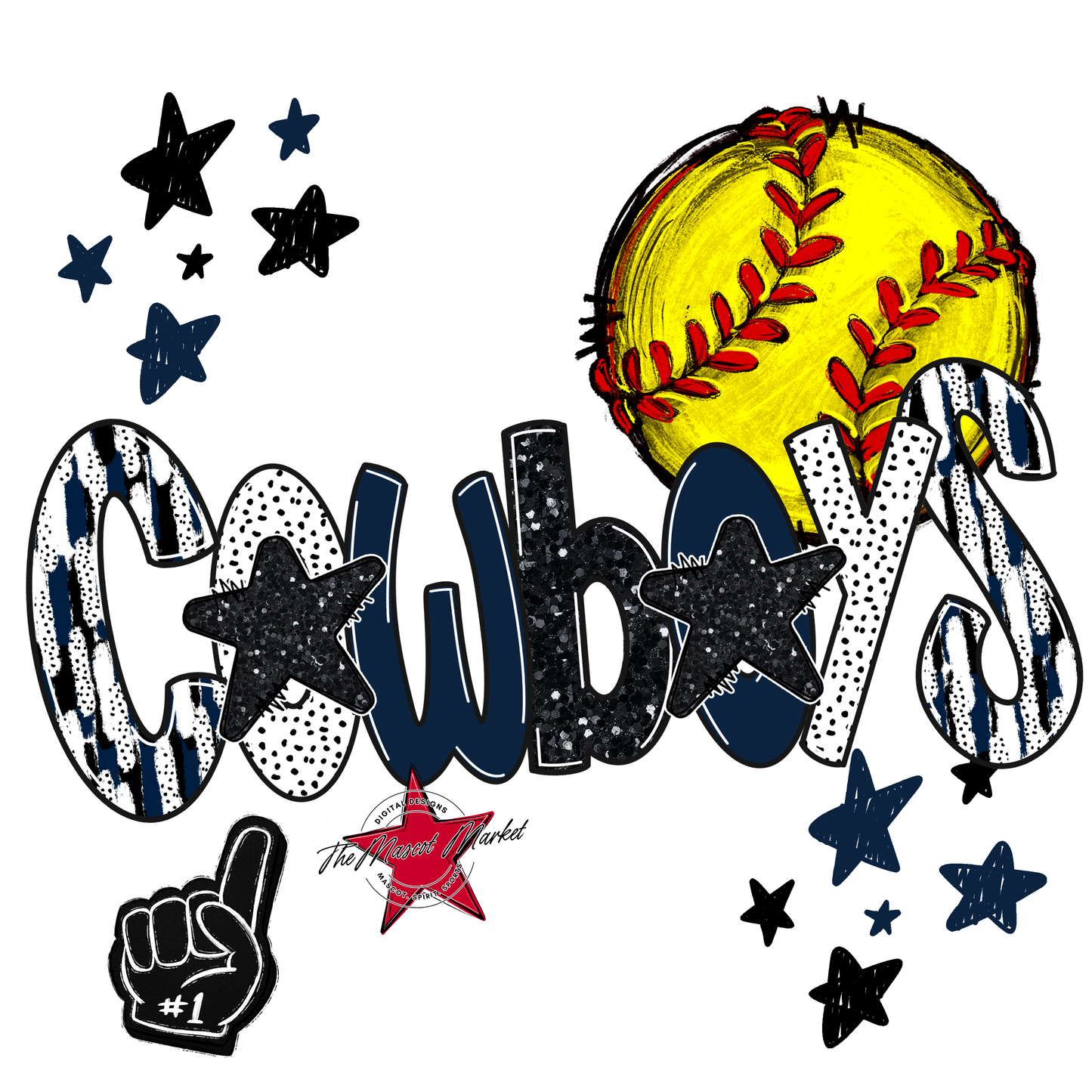 Cowboys Softball Scrape-Navy