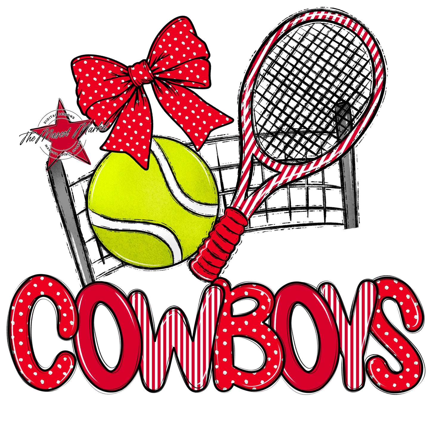 Cowboys Tennis Spirit Design-Red