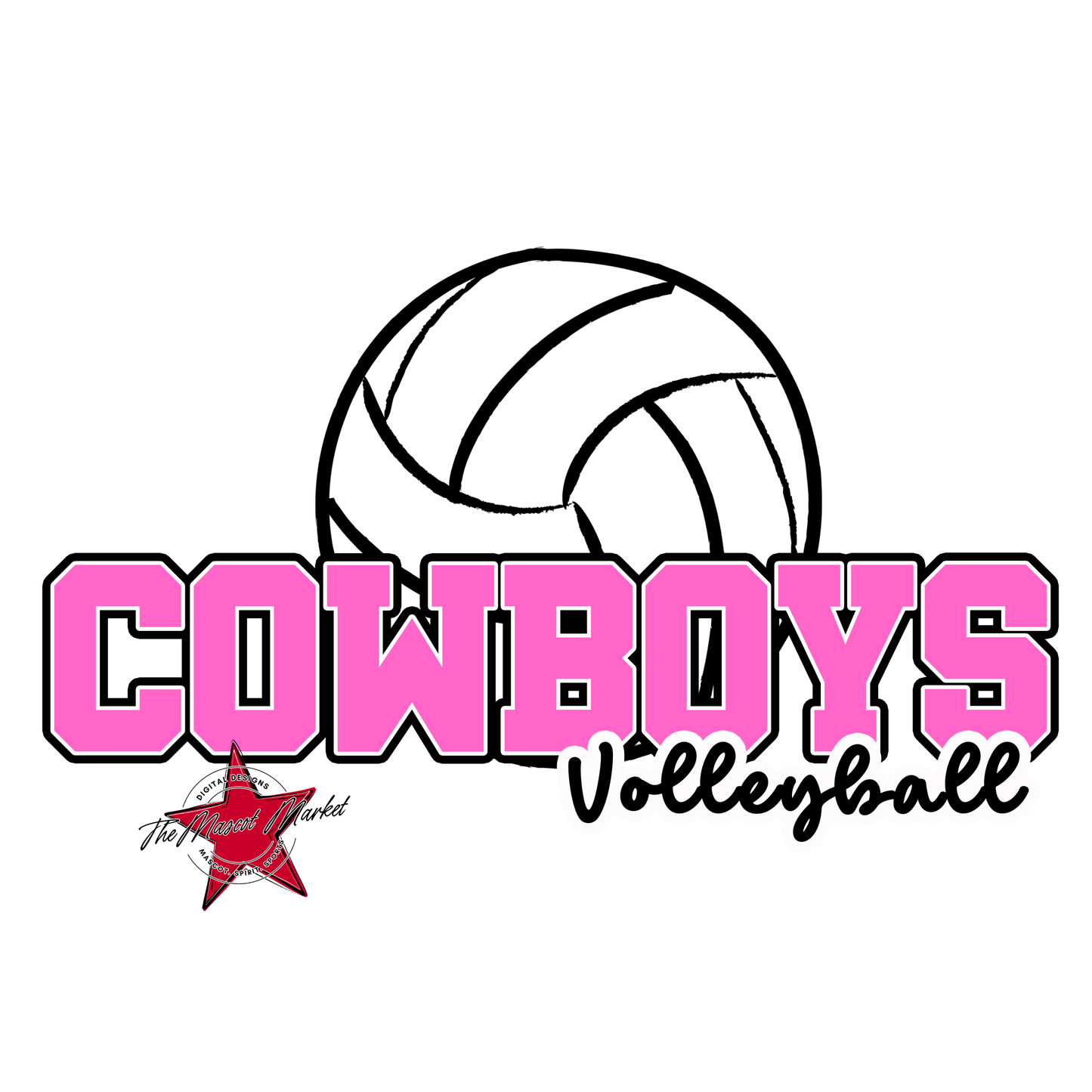 Cowboys Varsity Volleyball-Baby Pink