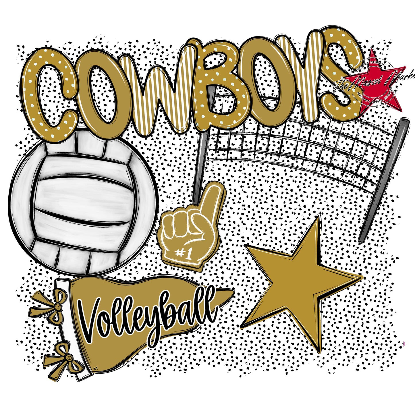 Cowboys Volleyball Spirit-Gold
