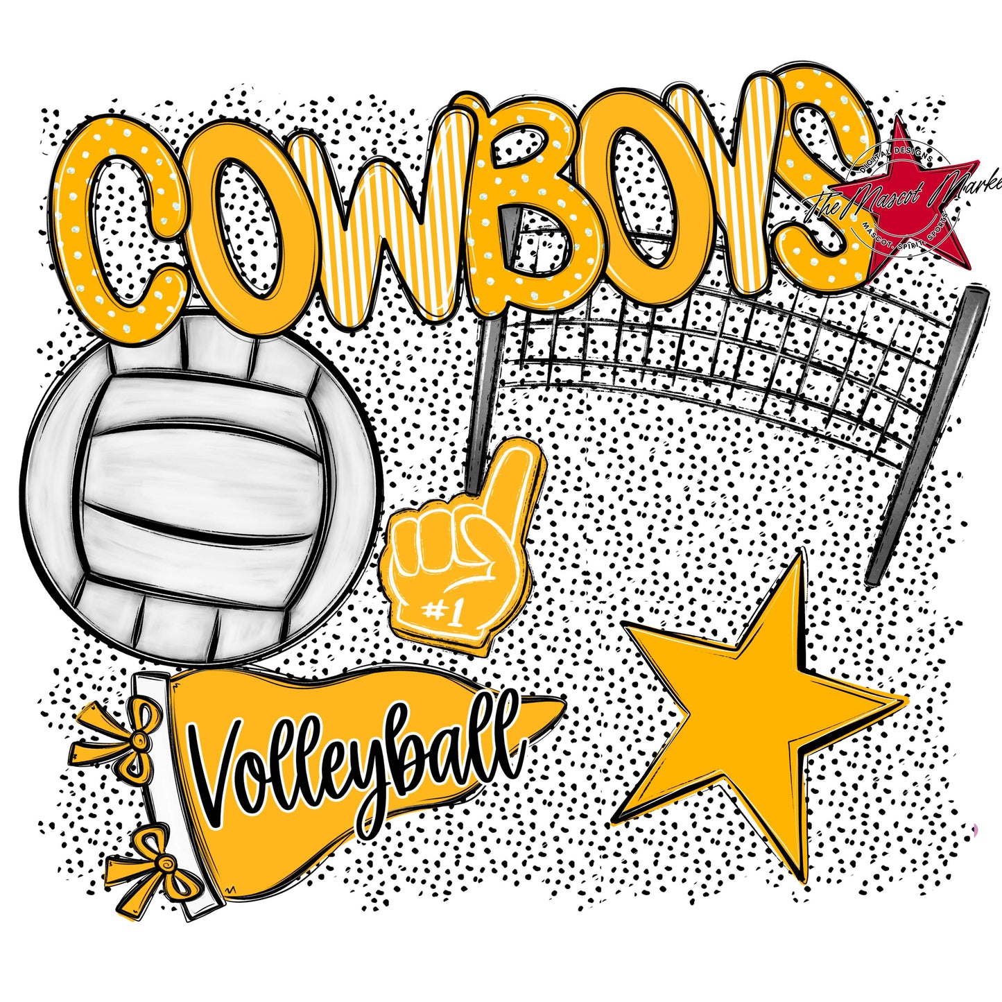 Cowboys Volleyball Spirit-Yellow