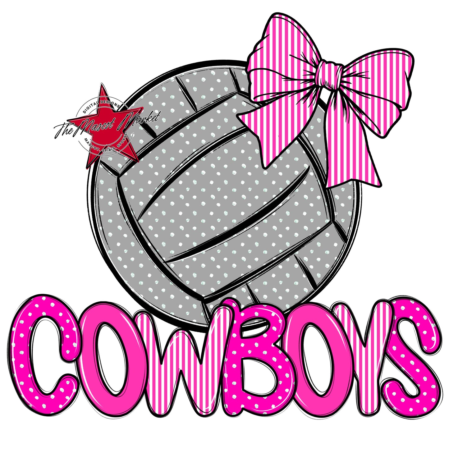 Cowboys Volleyball Spirit Design-Pink