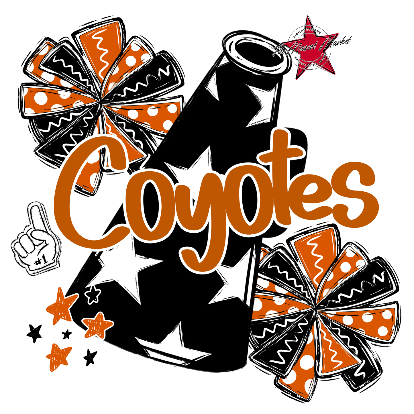 Coyotes Alpha Megaphone Design-Burnt Orange