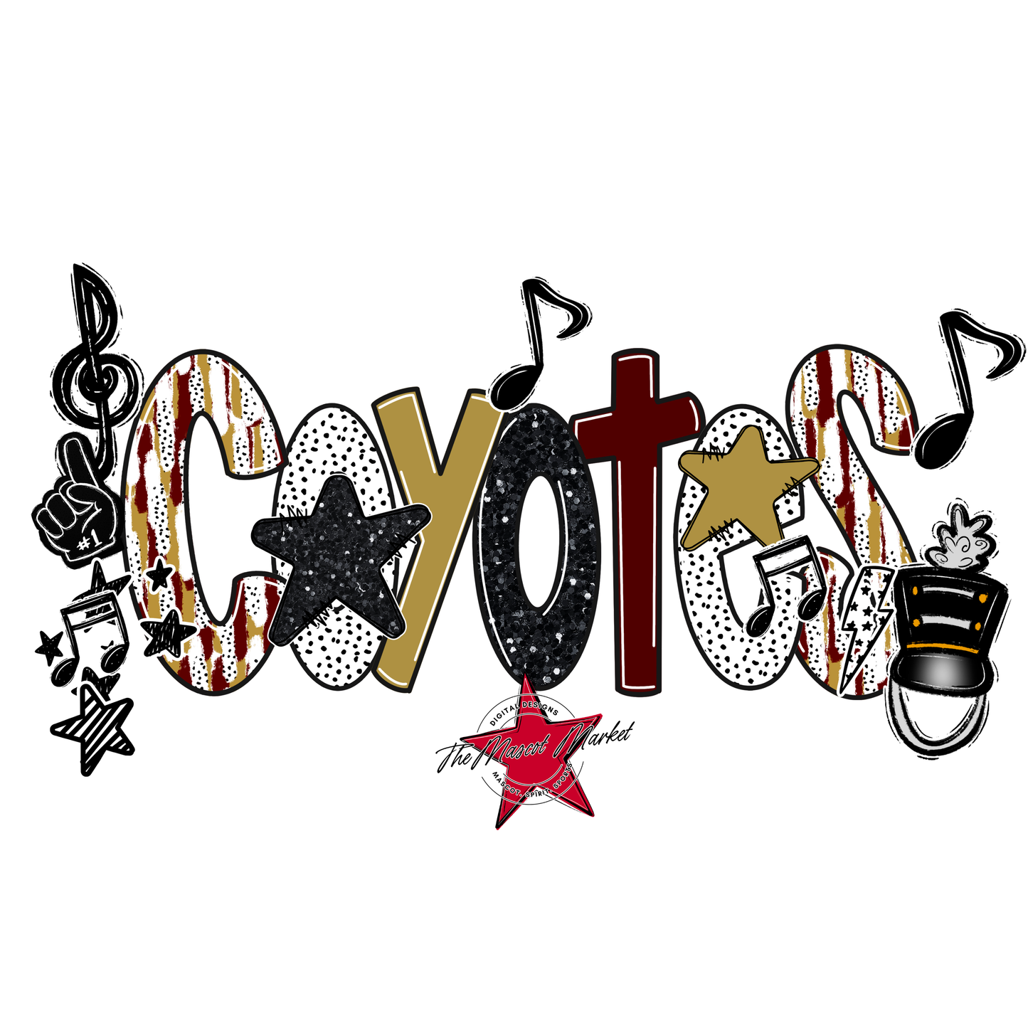 Coyotes Band Scrape-Maroon-Gold