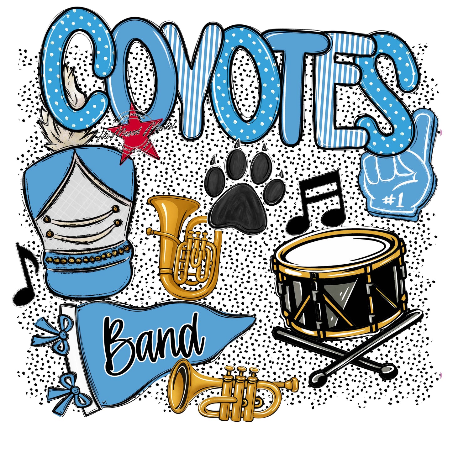 Coyotes Band Spirit-Carolina Blue