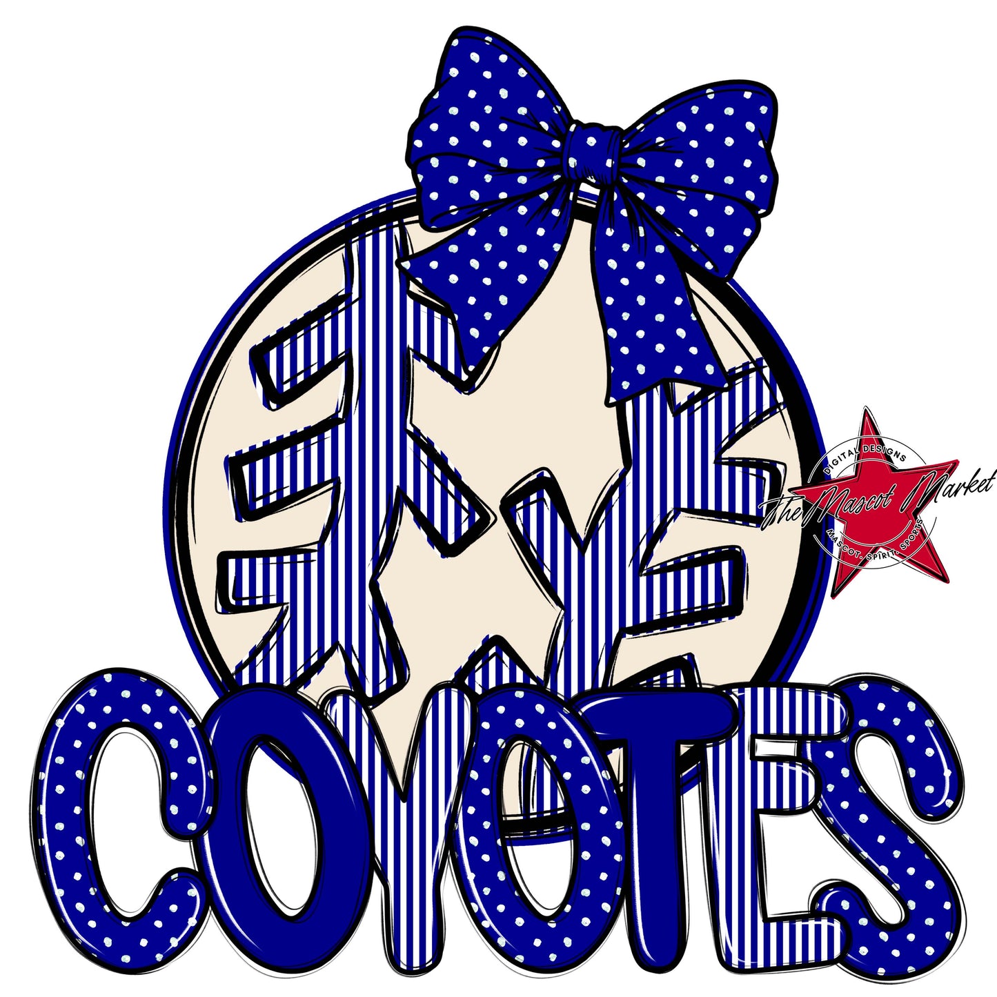 Coyotes Baseball-Softball Spirit Design-Blue