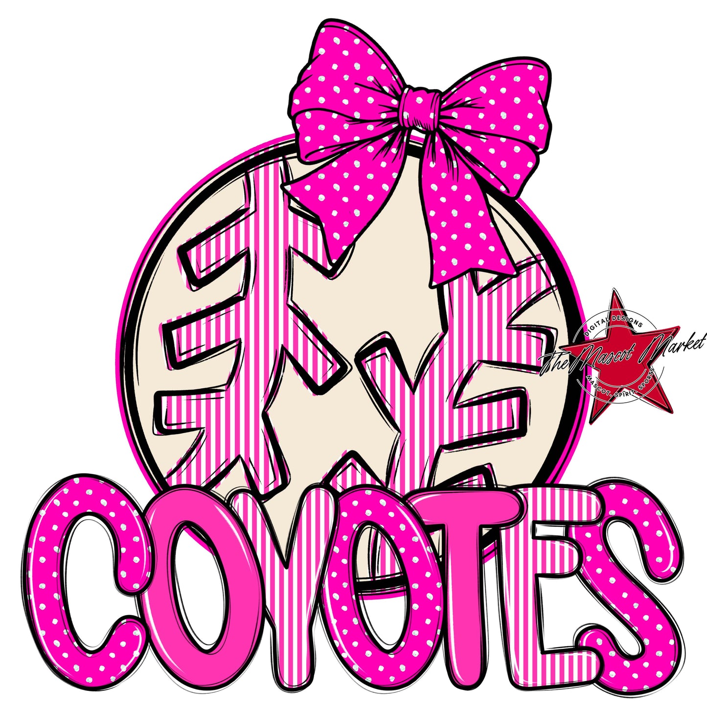 Coyotes Baseball-Softball Spirit Design-Pink