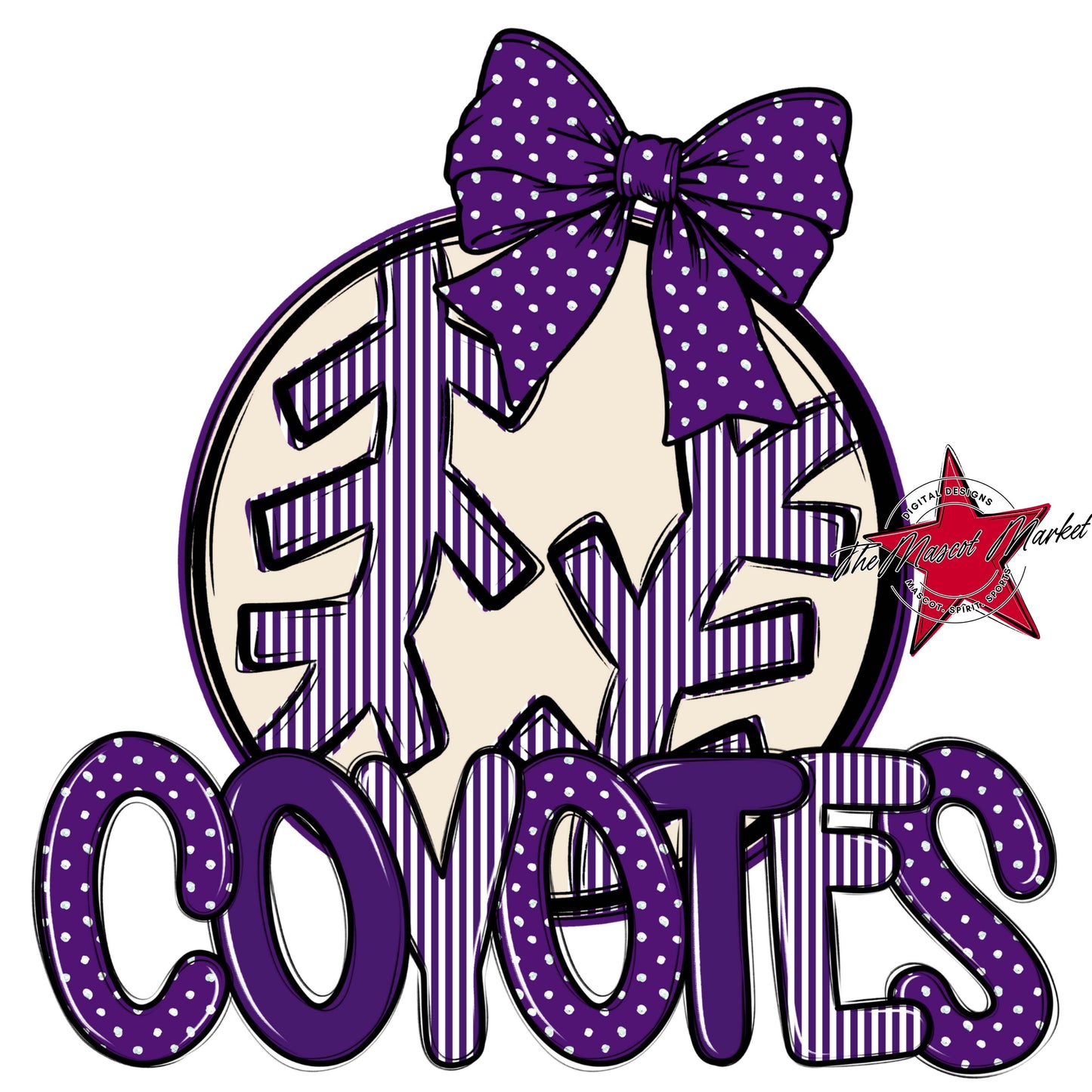 Coyotes Baseball-Softball Spirit Design-Purple