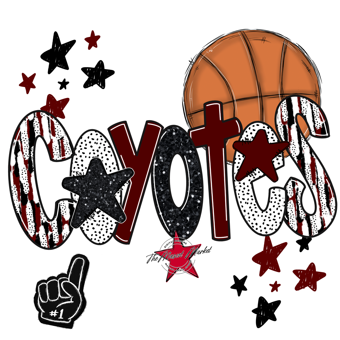 Coyotes Basketball Scrape-Maroon