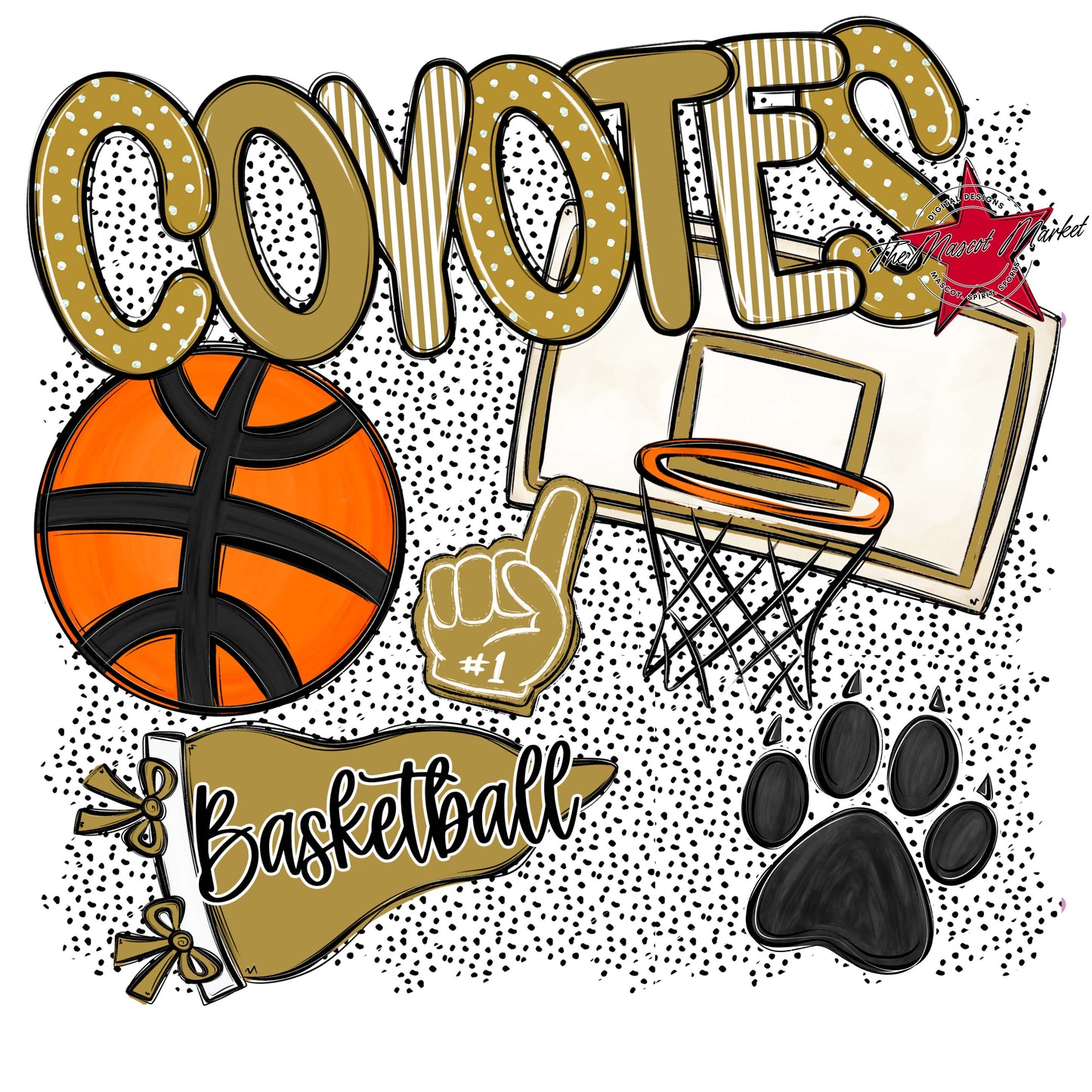 Coyotes Basketball Spirit-Gold