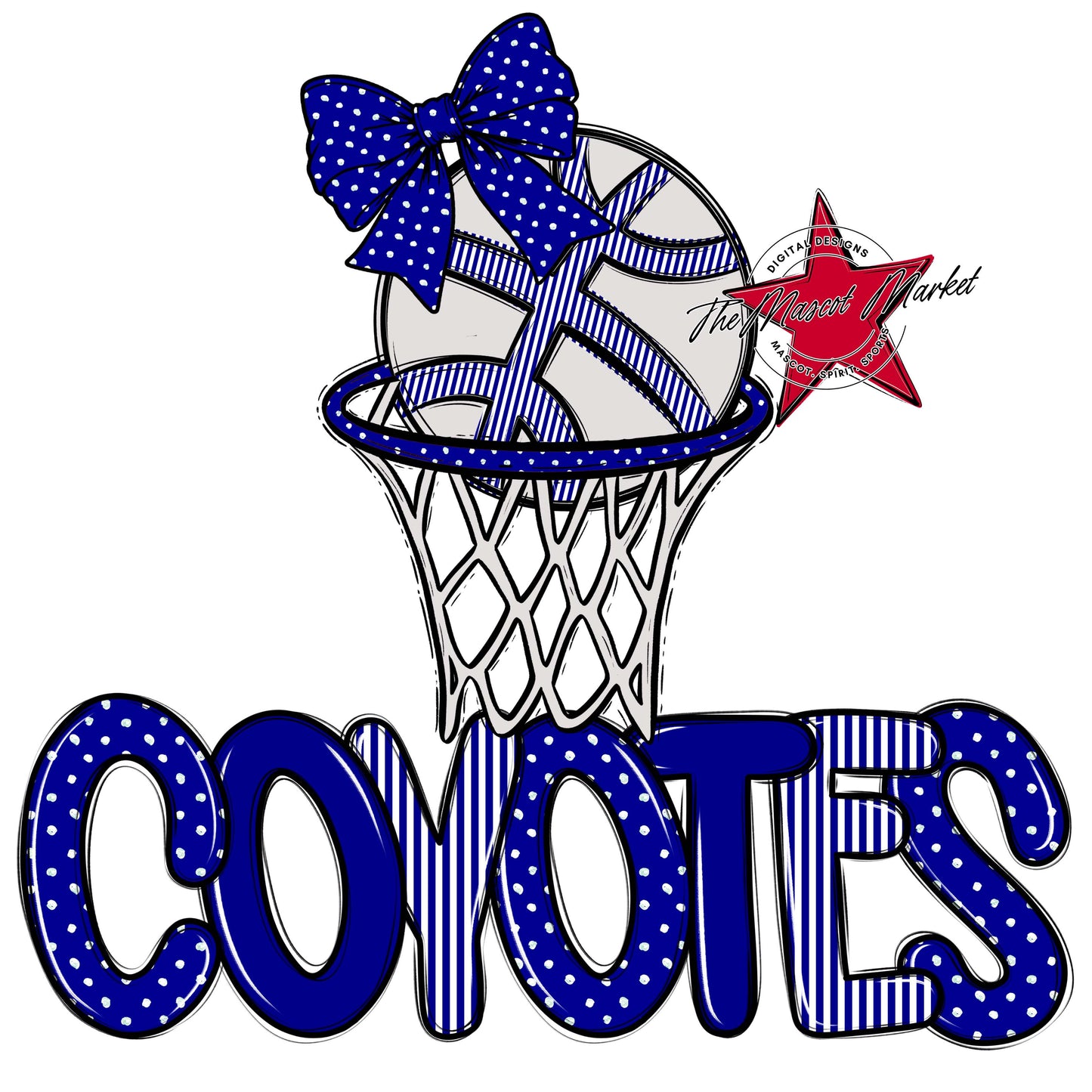 Coyotes Basketball Spirit Design-Blue