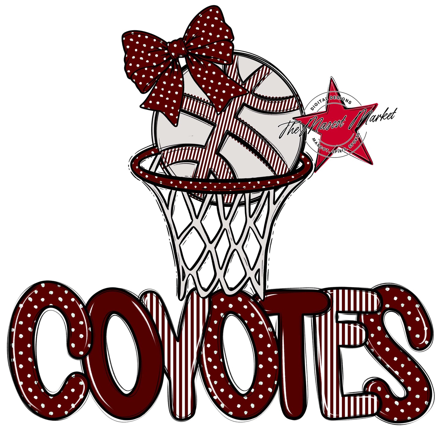 Coyotes Basketball Spirit Design-Maroon
