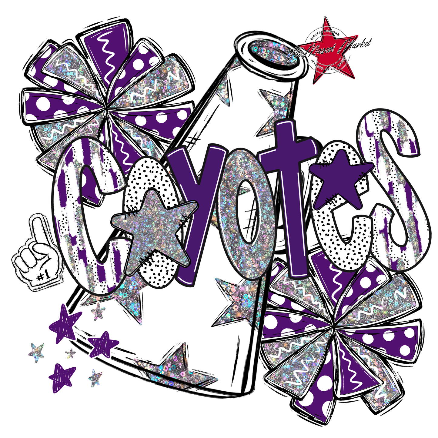 Coyotes Cheer Megaphone Scrape-Purple