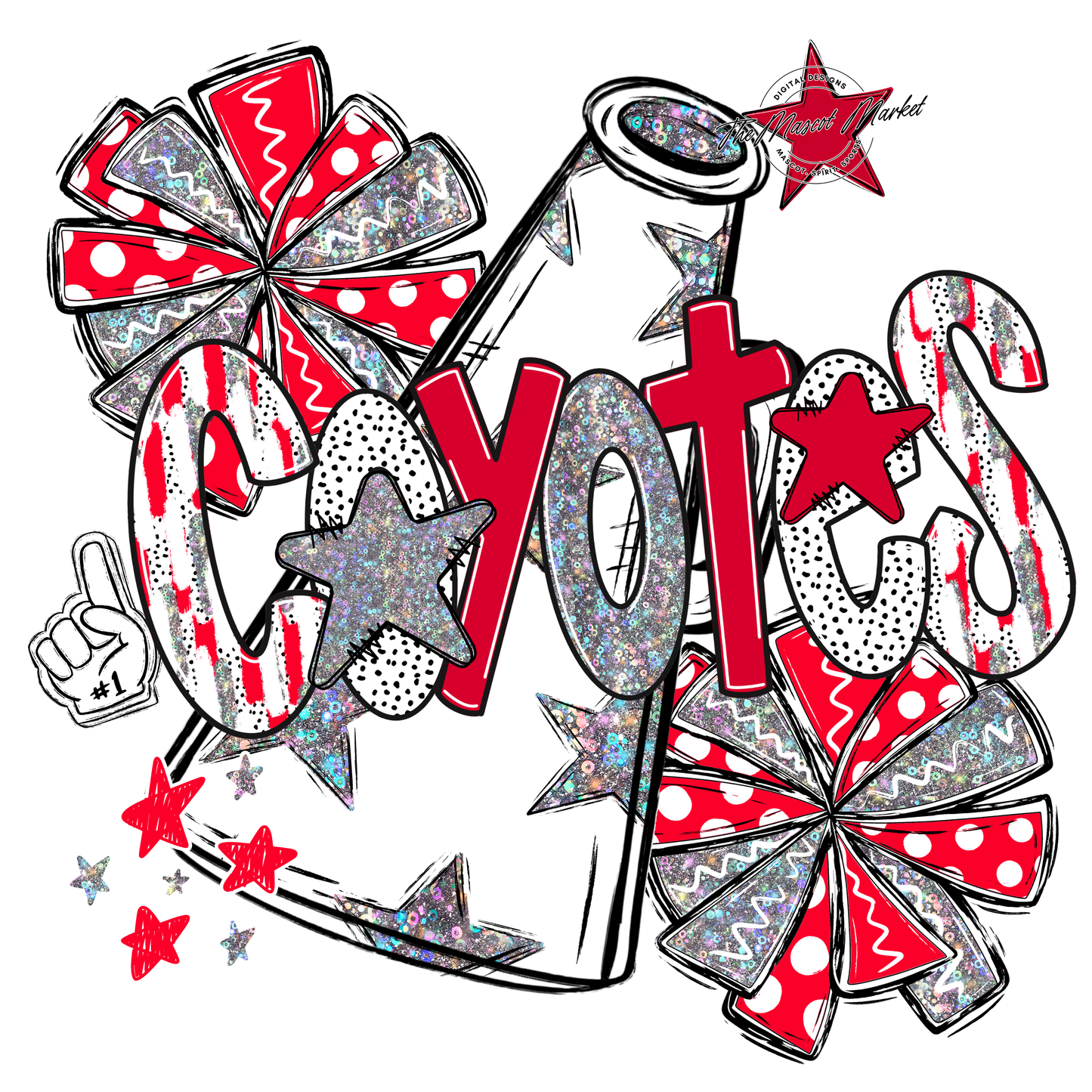 Coyotes Cheer Megaphone Scrape-Red