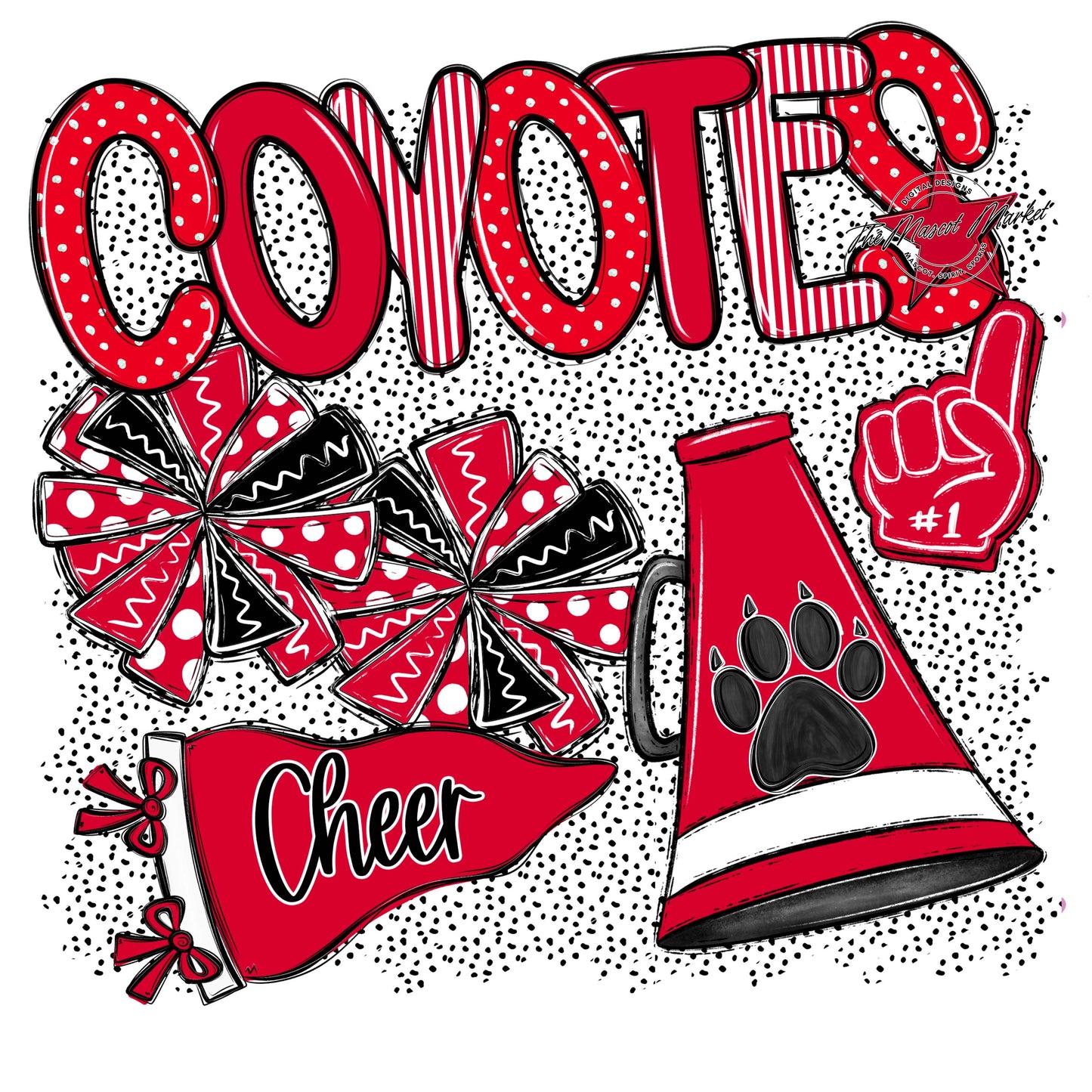 Coyotes Cheer Spirit-Red