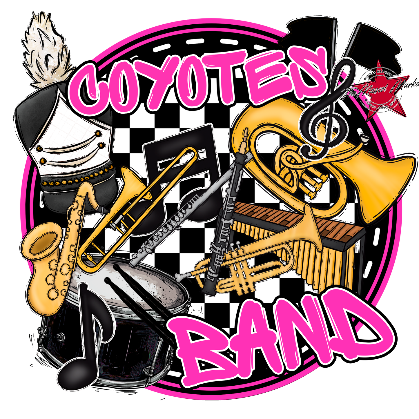 Coyotes Circle Band Design-Pink