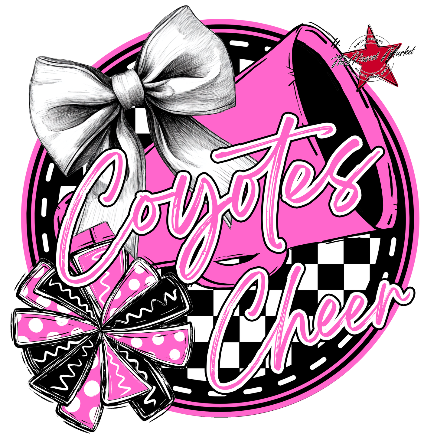 Coyotes Circle Cheer Design-Baby Pink