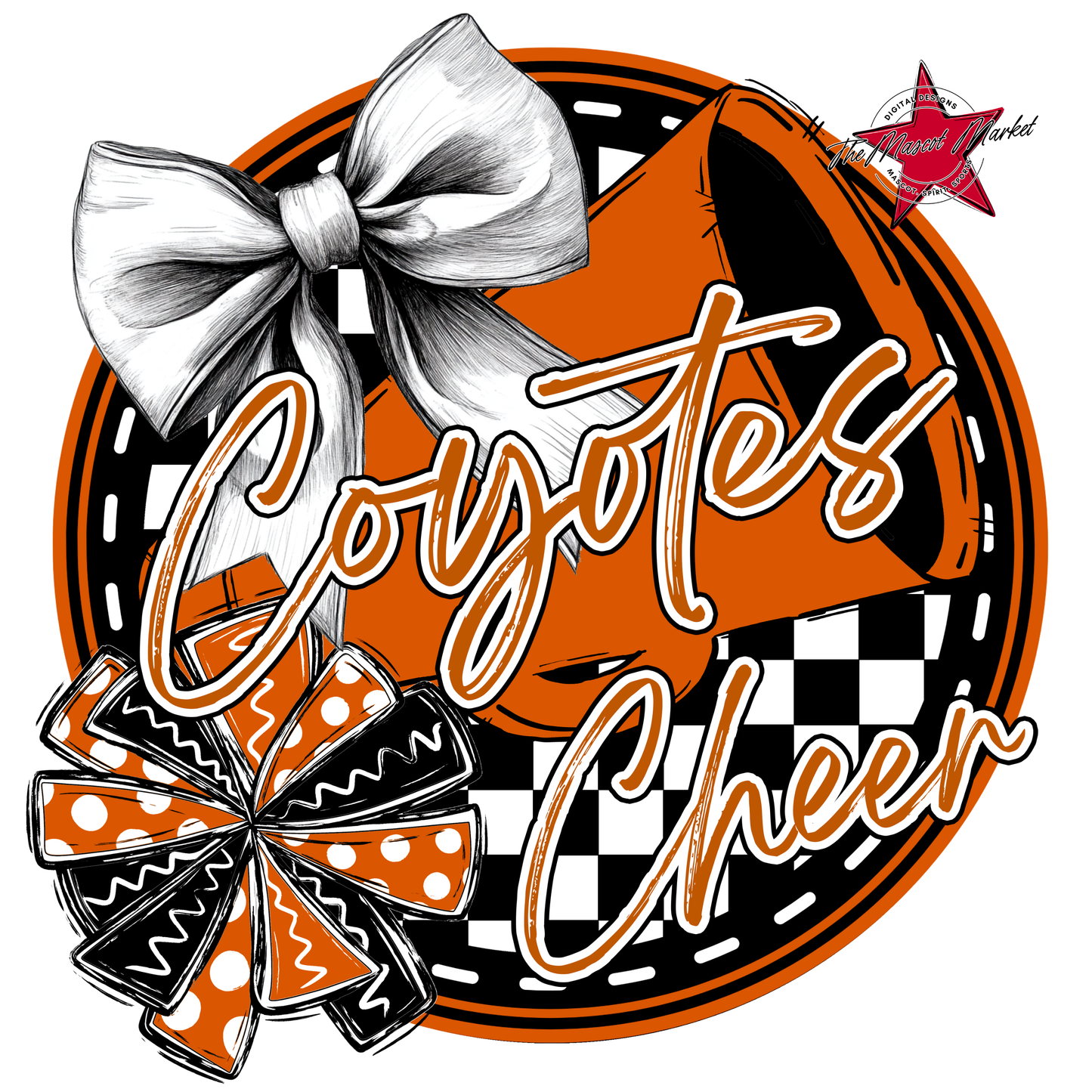 Coyotes Circle Cheer Design-Burnt Orange