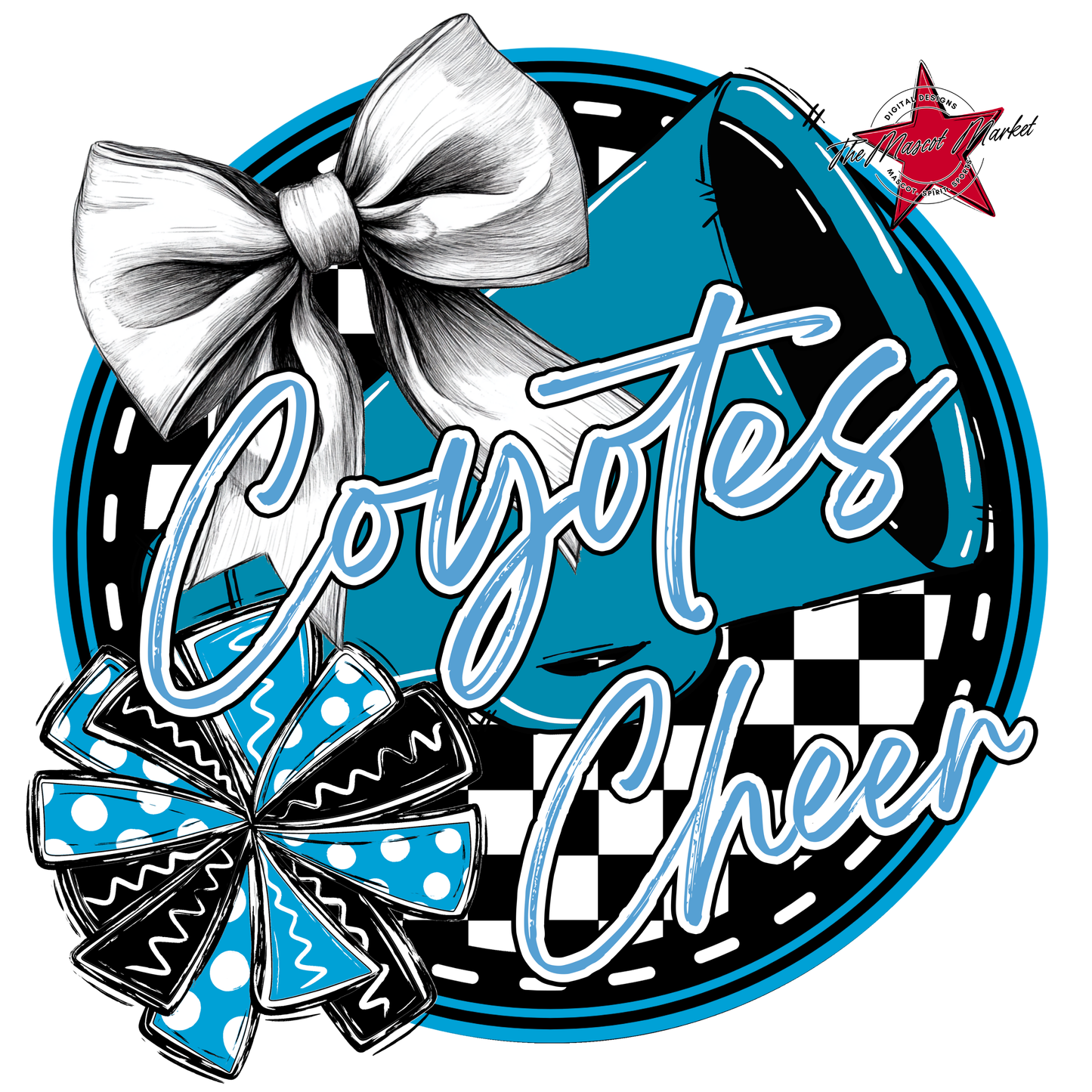 Coyotes Circle Cheer Design-Carolina Blue