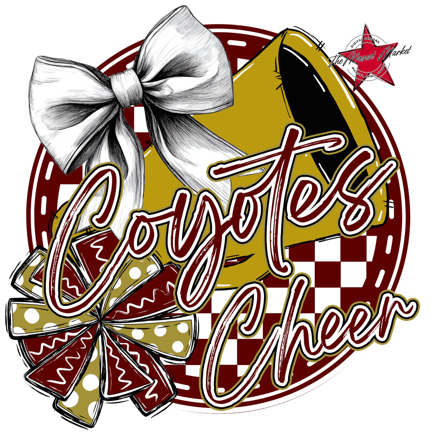 Coyotes Circle Cheer Design-Maroon-Gold