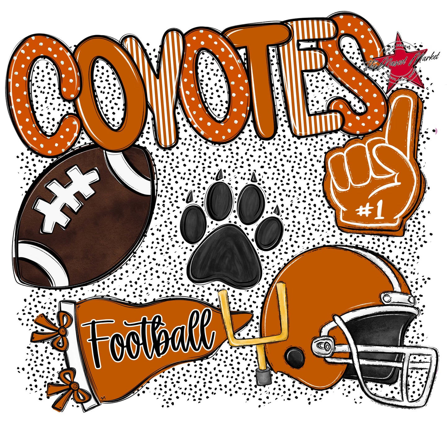 Coyotes Football Spirit-Burnt Orange